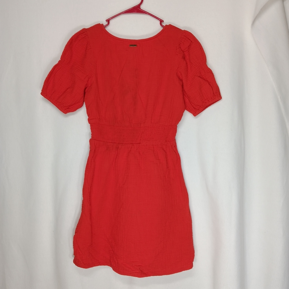 BILLABONG Red V-Neck Puff Sleeve Dress size s - Picture 11 of 11